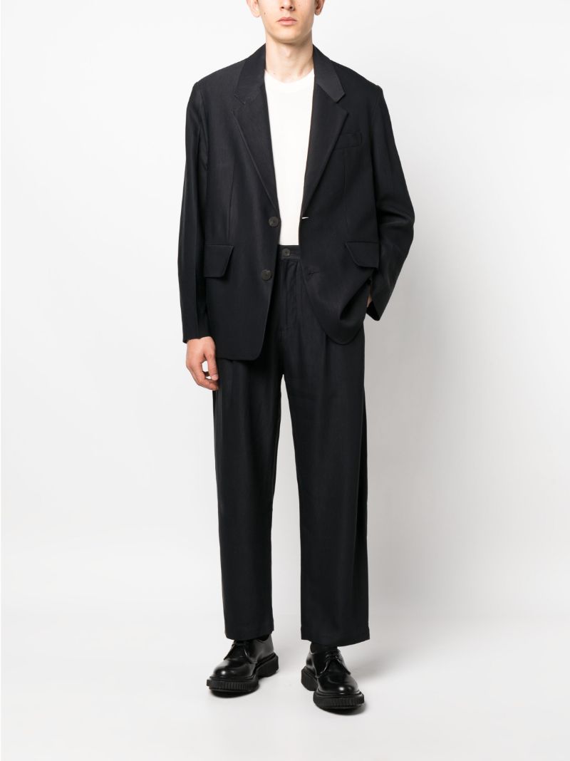 Blue Tuck Tapered Trousers