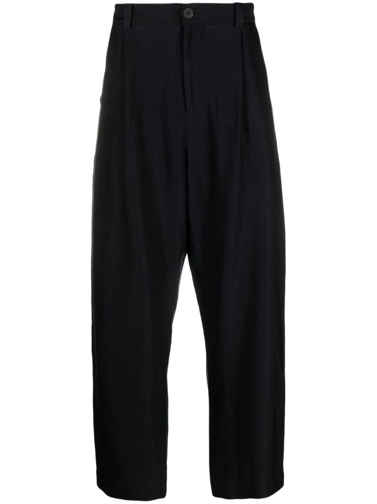 Blue Tuck Tapered Trousers