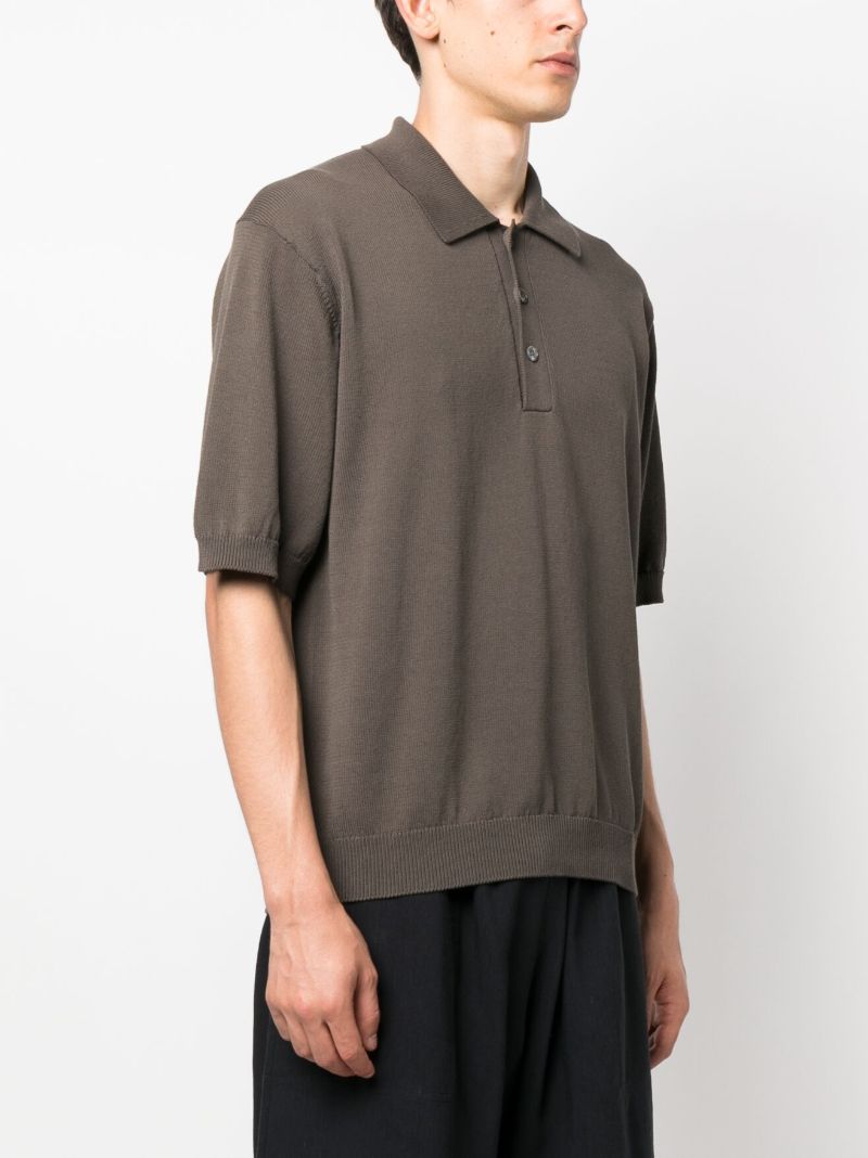 Green Knitted Cotton Polo Shirt