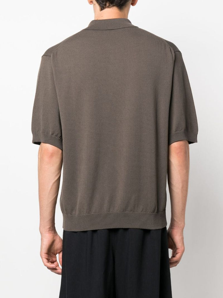 Green Knitted Cotton Polo Shirt