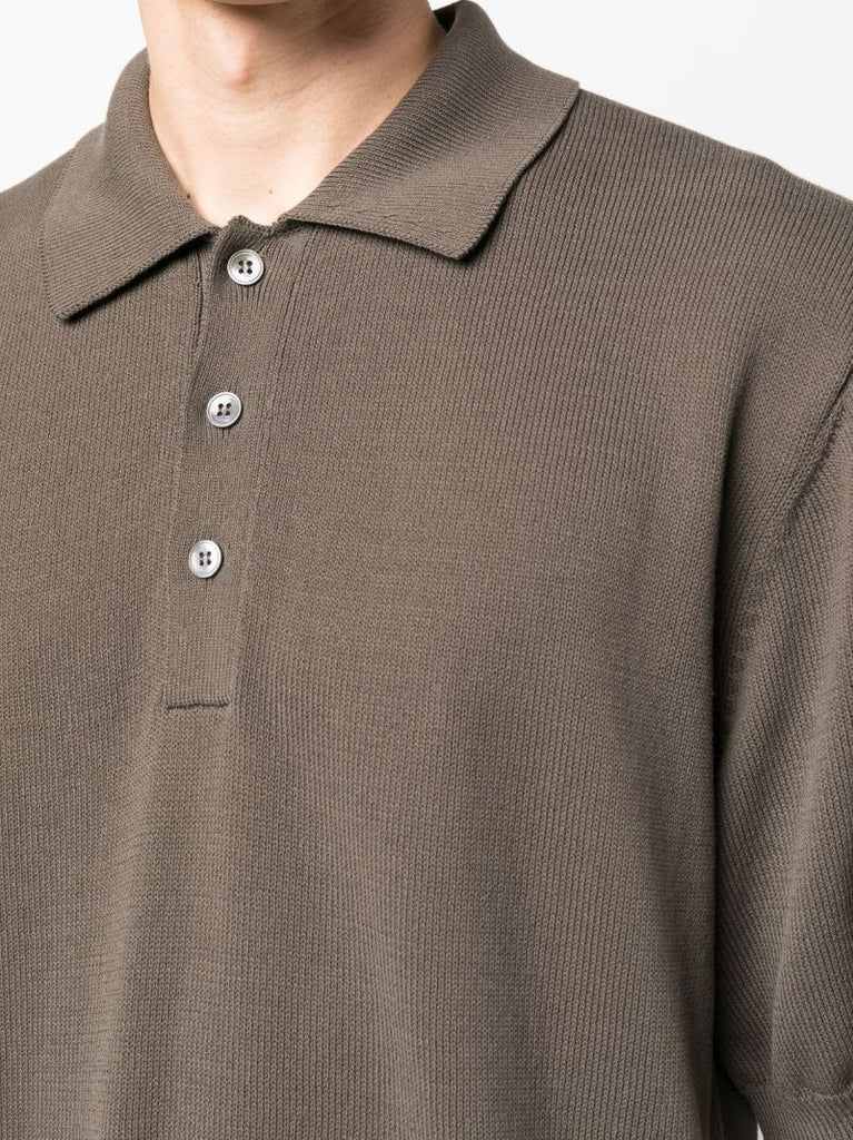 Green Knitted Cotton Polo Shirt