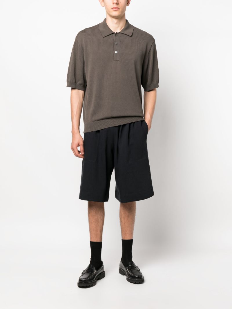 Green Knitted Cotton Polo Shirt