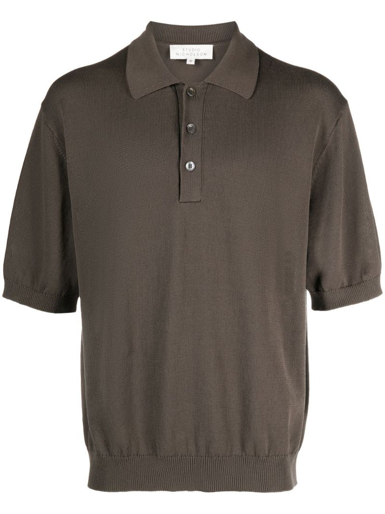 Green Knitted Cotton Polo Shirt