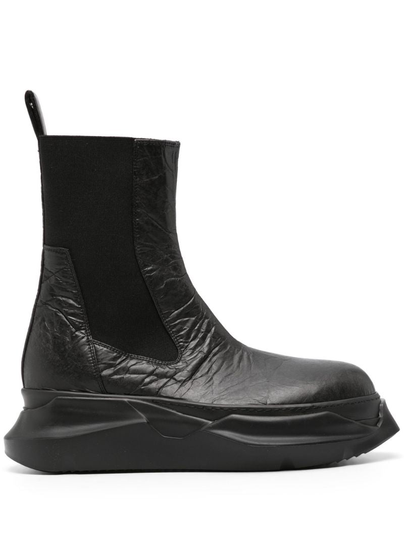 Black Beatle Abstract Faux-leather Boots
