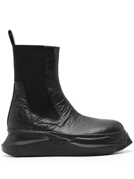 Black Beatle Abstract Faux-leather Boots