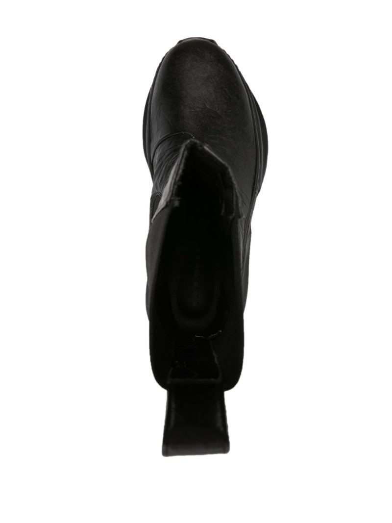 Black Beatle Abstract Faux-leather Boots