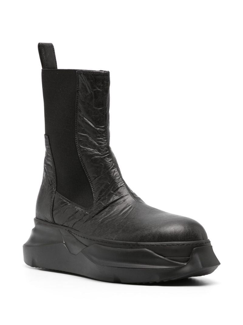 Black Beatle Abstract Faux-leather Boots