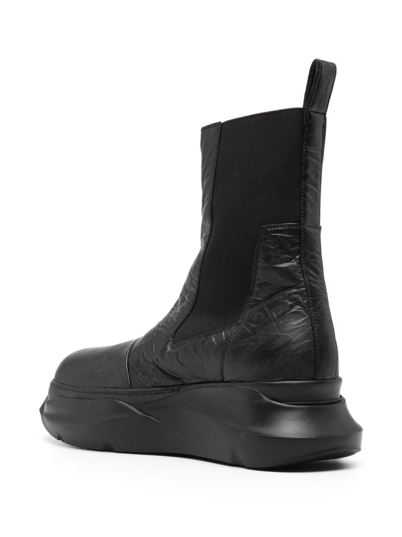 Black Beatle Abstract Faux-leather Boots