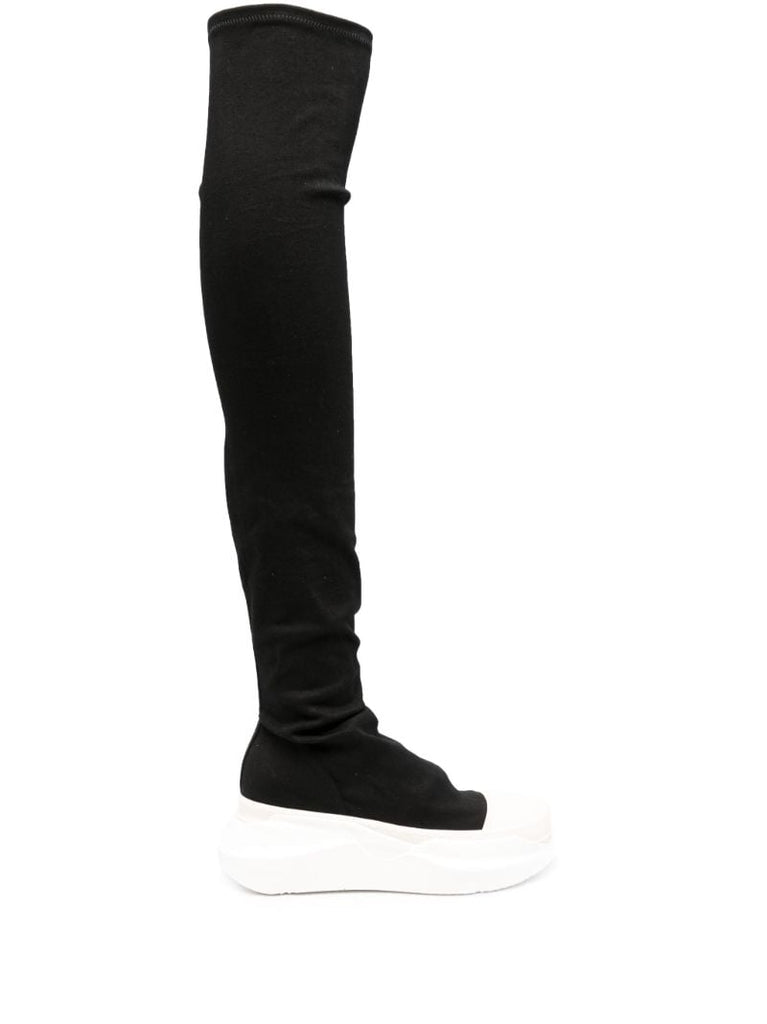 Black Abstract Over-the-knee Boots