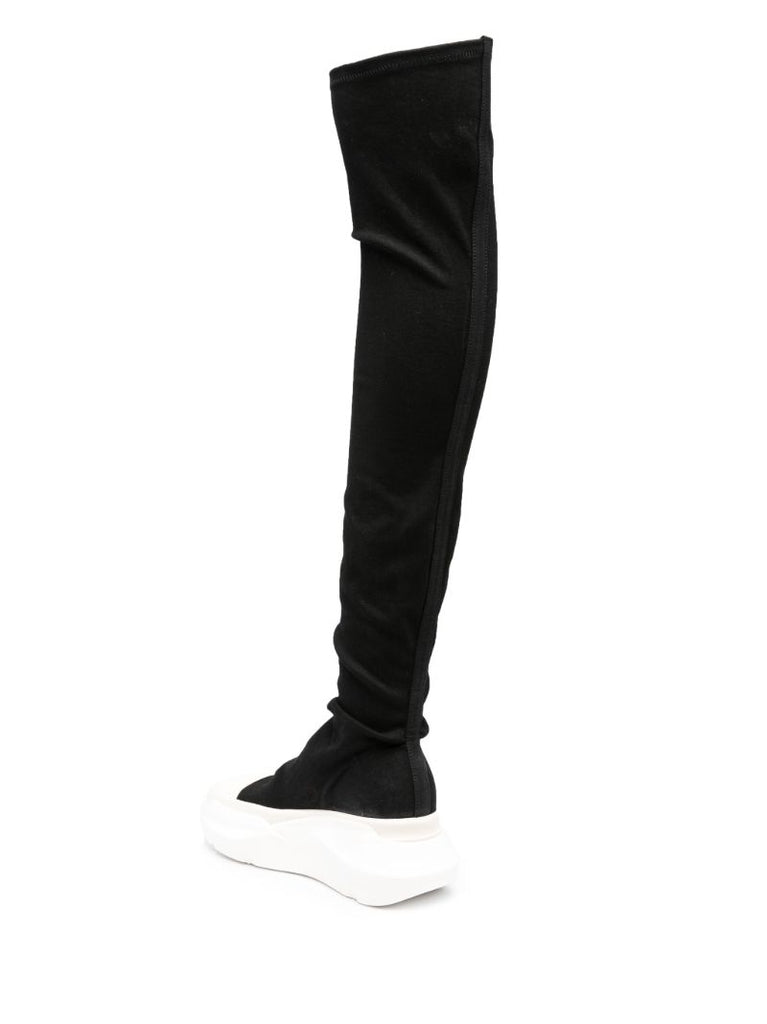 Black Abstract Over-the-knee Boots