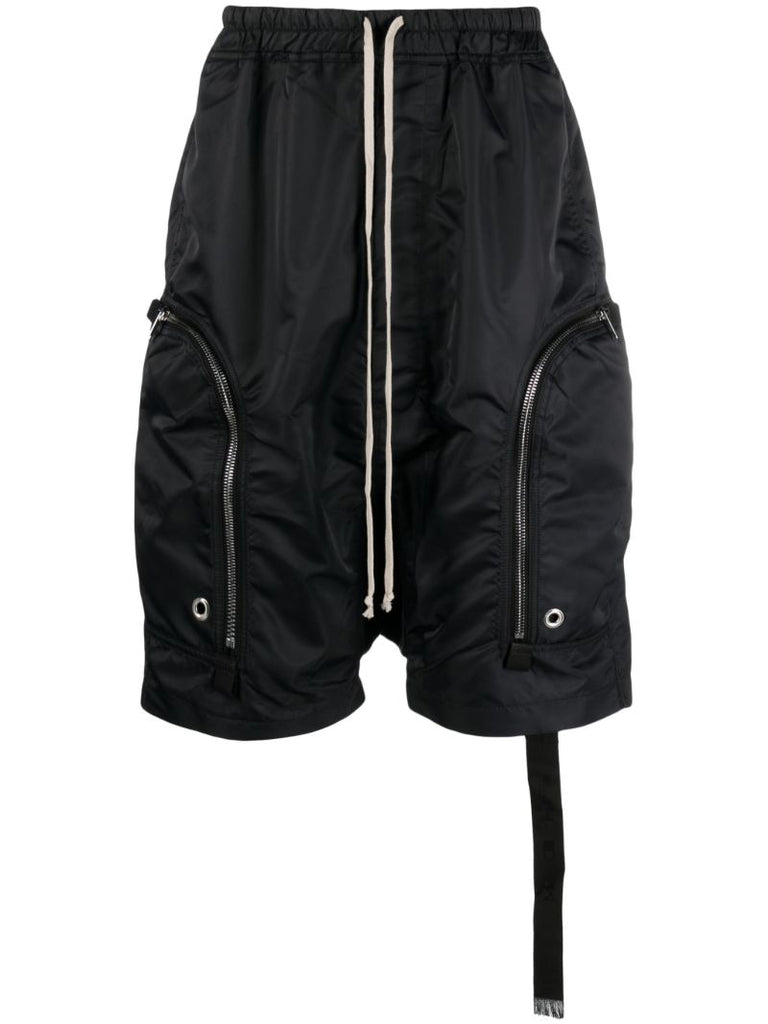 Black Bauhaus Drop-crotch Shorts
