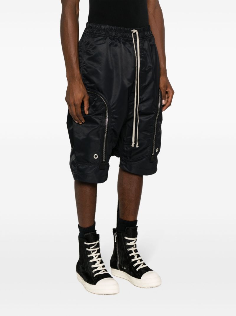 Black Bauhaus Drop-crotch Shorts