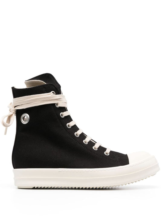 Black High Top Canvas Sneakers