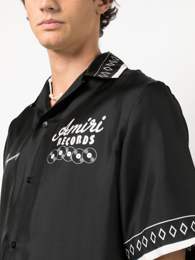 Black Records Silk Bowling Shirt