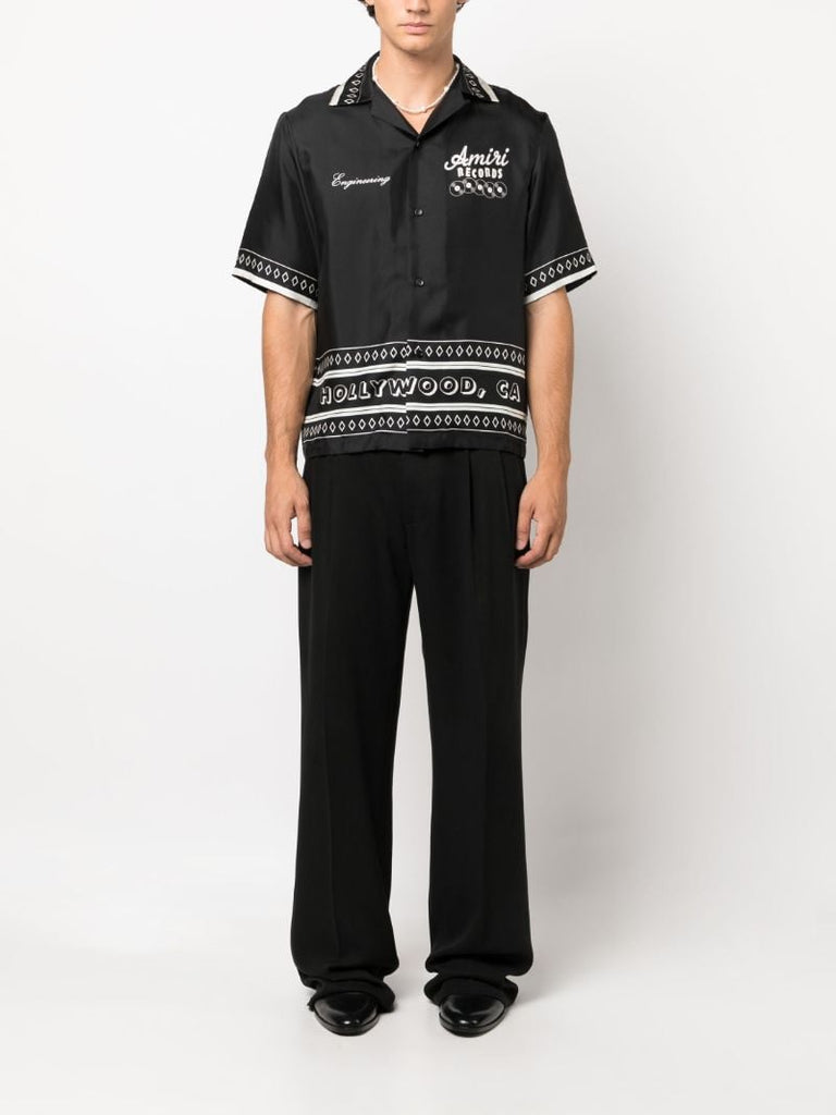 Black Records Silk Bowling Shirt