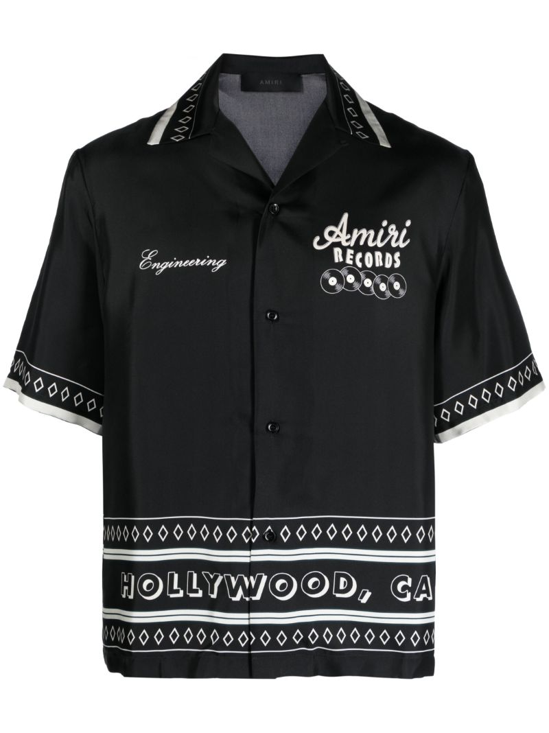 Black Records Silk Bowling Shirt