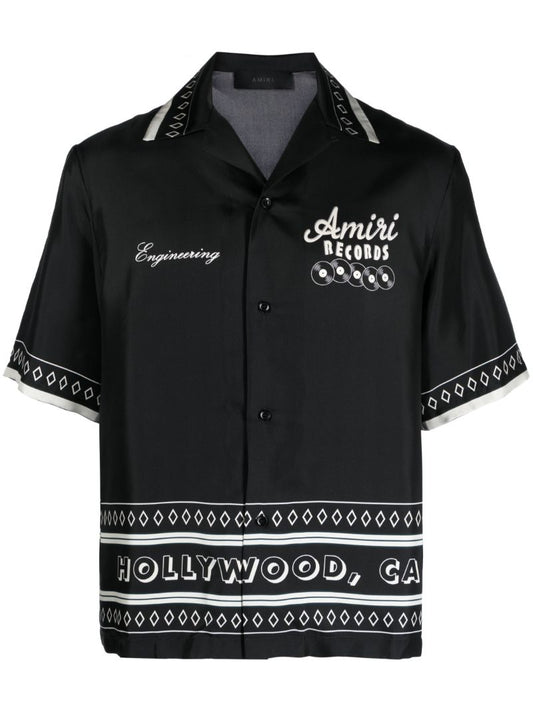 Black Records Silk Bowling Shirt