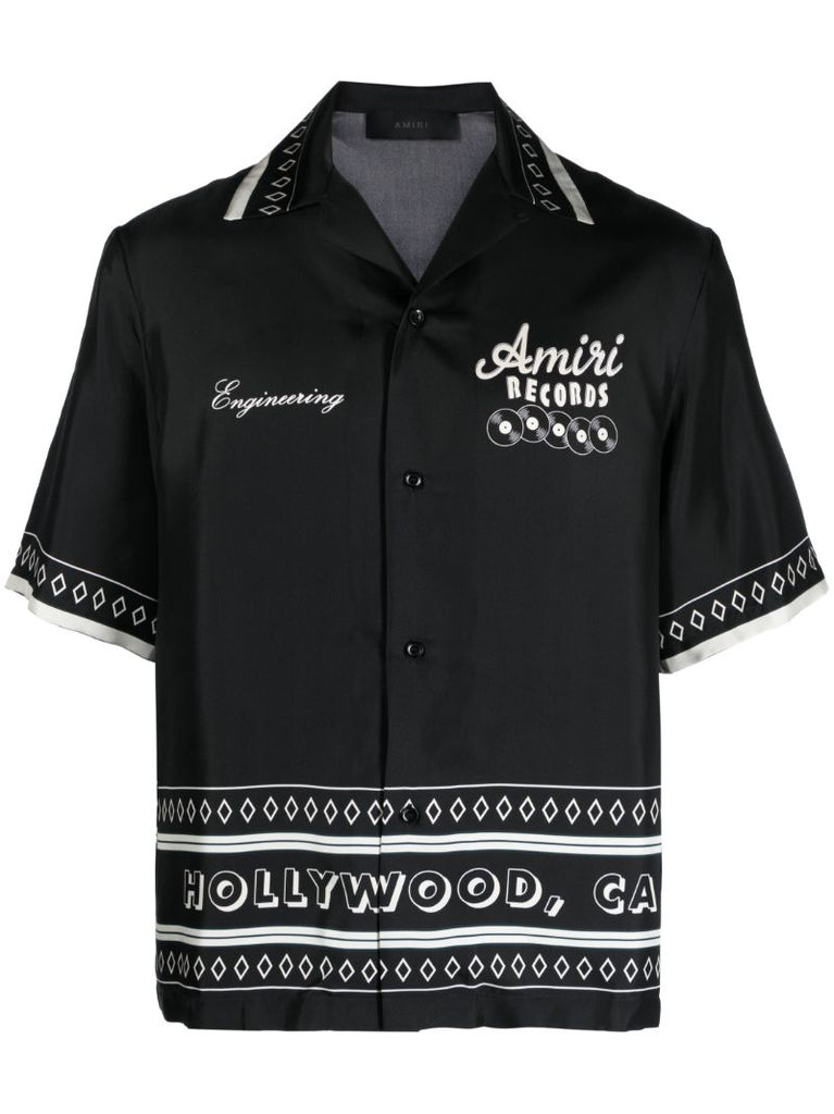 Black Records Silk Bowling Shirt