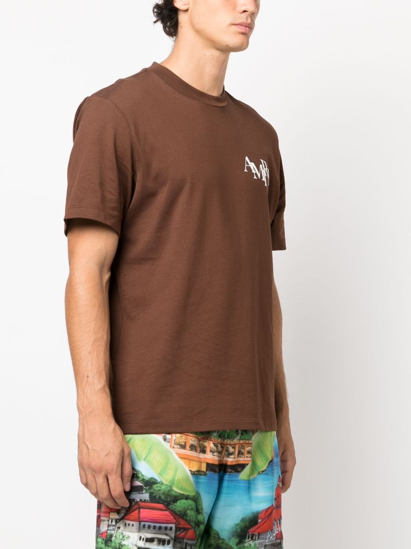 Brown Logo-print Cotton T-shirt