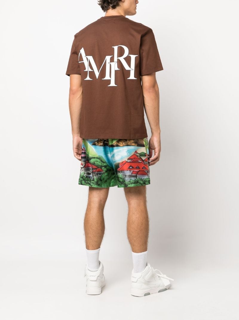 Brown Logo-print Cotton T-shirt