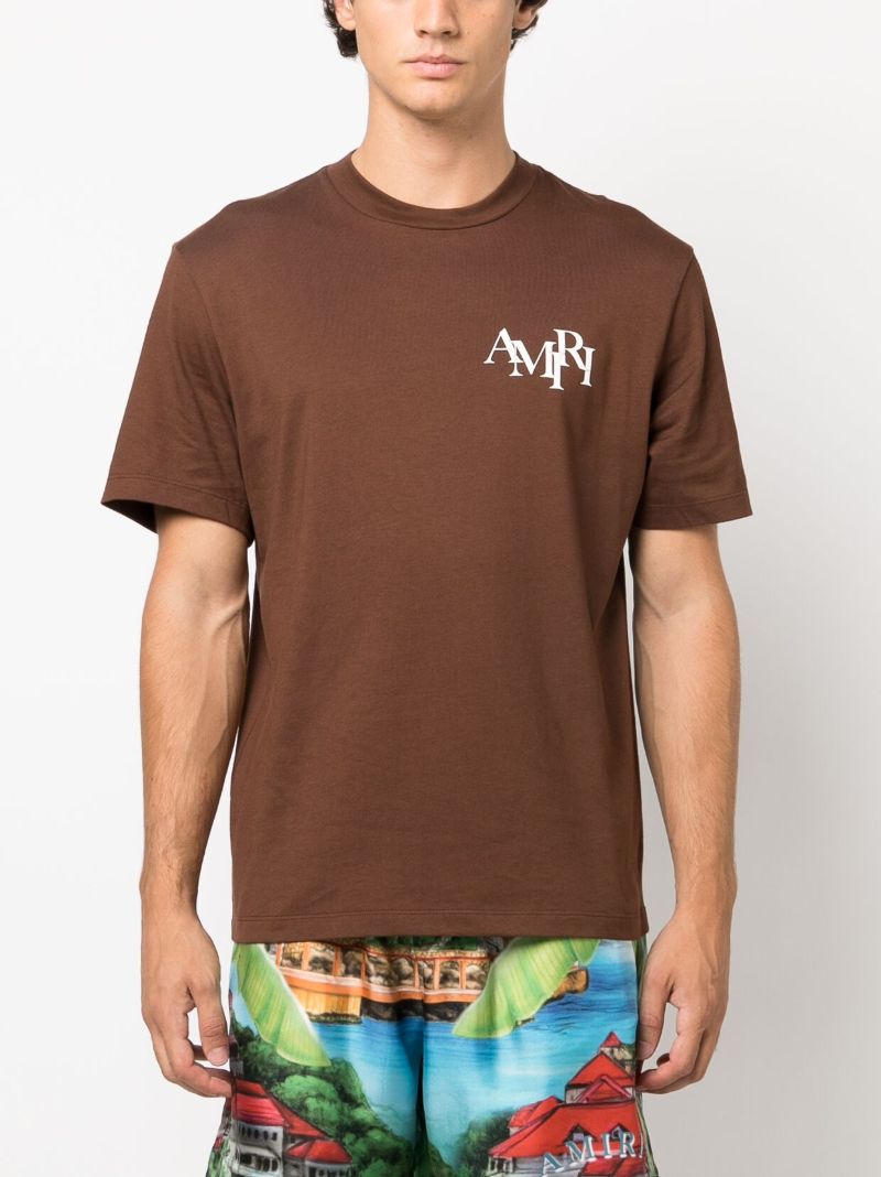 Brown Logo-print Cotton T-shirt