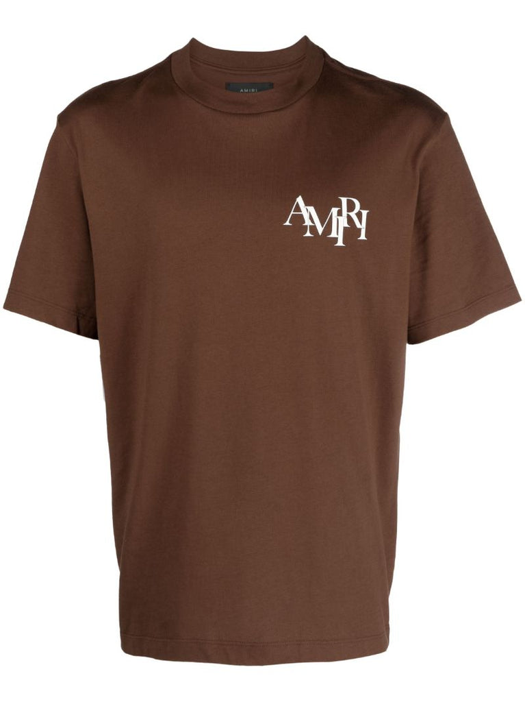 Brown Logo-print Cotton T-shirt