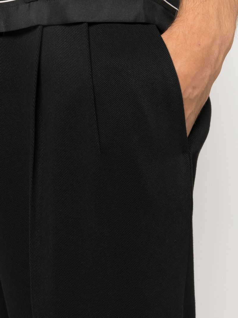 Black Ribbed Loose-fit Trousers