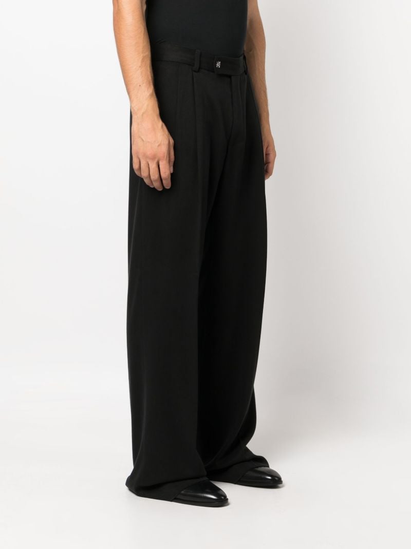 Black Ribbed Loose-fit Trousers