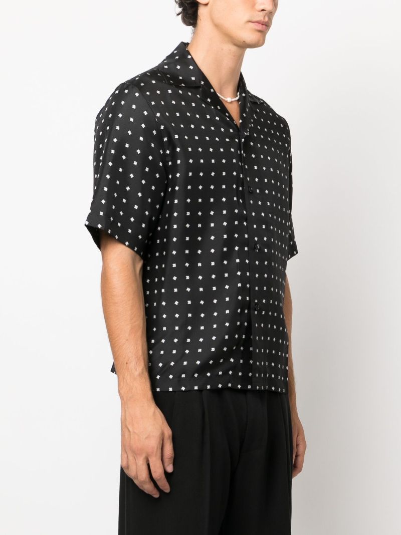 Black Mix Match Monogram-jacquard Shirt