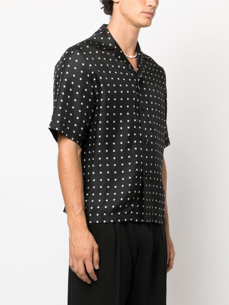 Black Mix Match Monogram-jacquard Shirt
