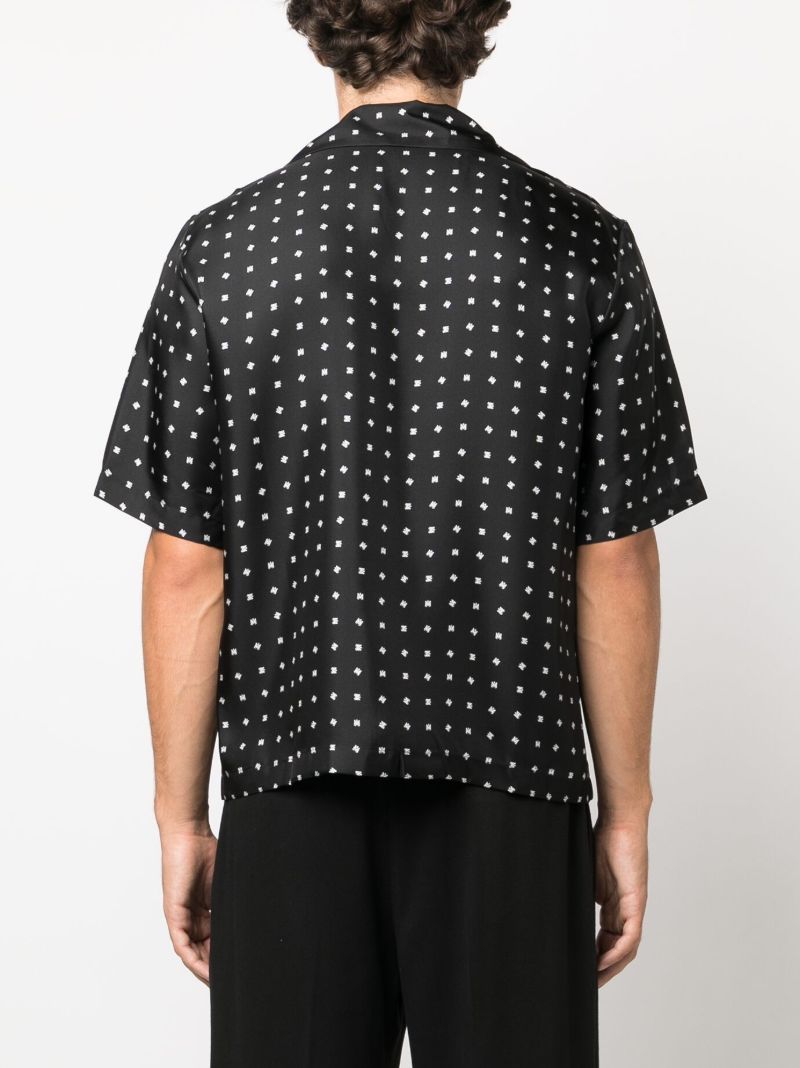 Black Mix Match Monogram-jacquard Shirt