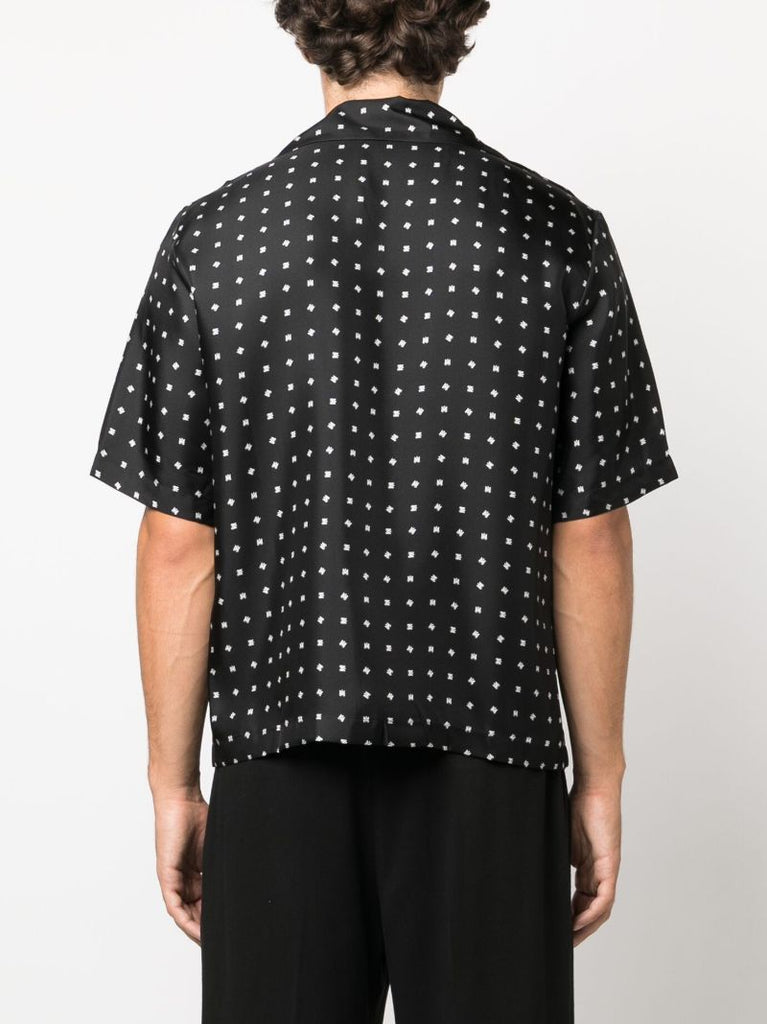 Black Mix Match Monogram-jacquard Shirt