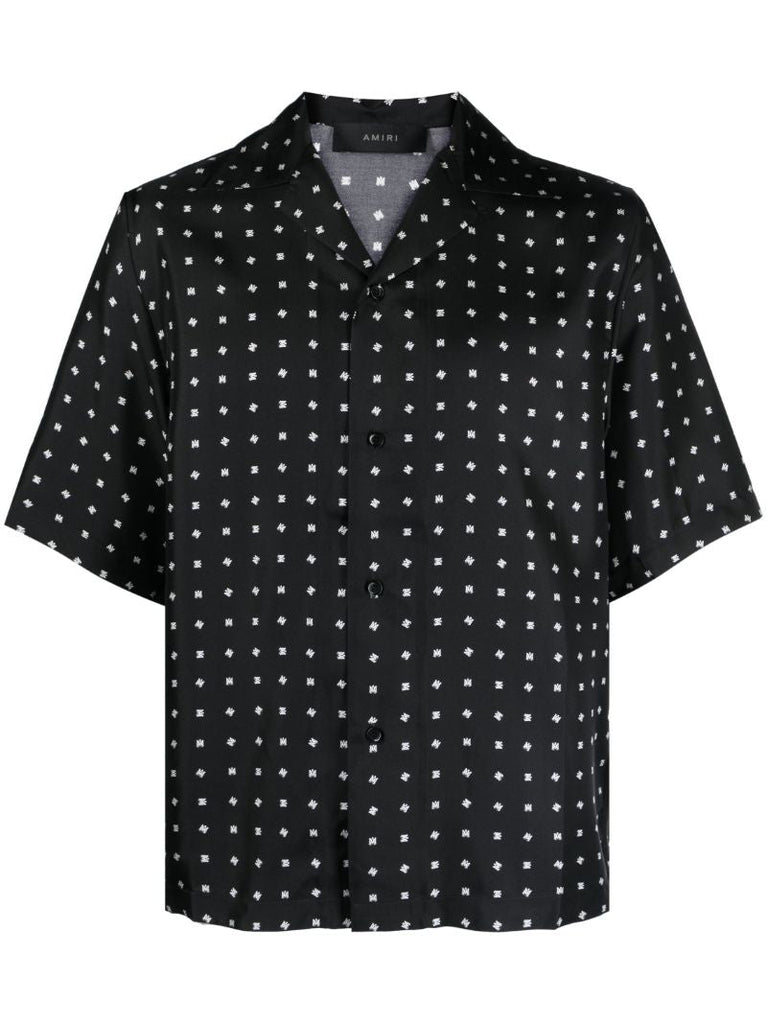 Black Mix Match Monogram-jacquard Shirt