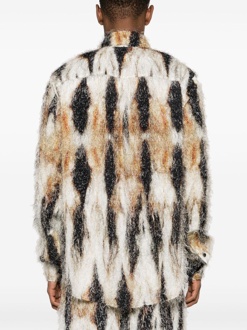 Brown Eyelash Abstract Print Shirt