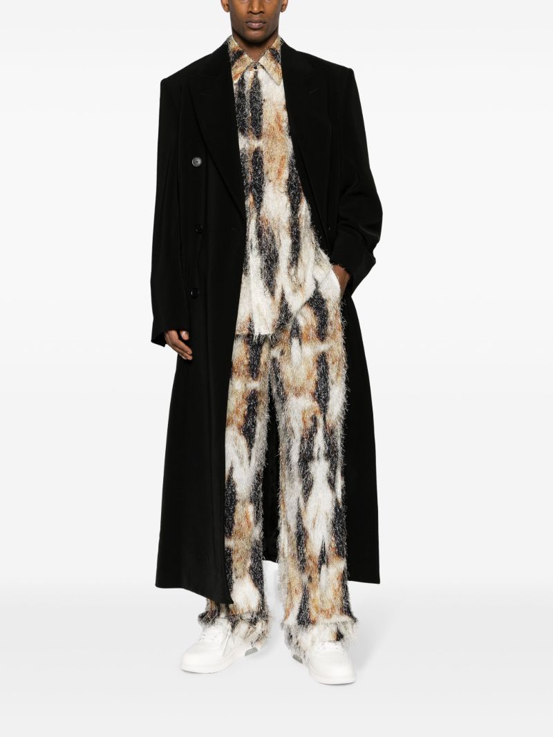 Brown Eyelash Abstract Print Shirt