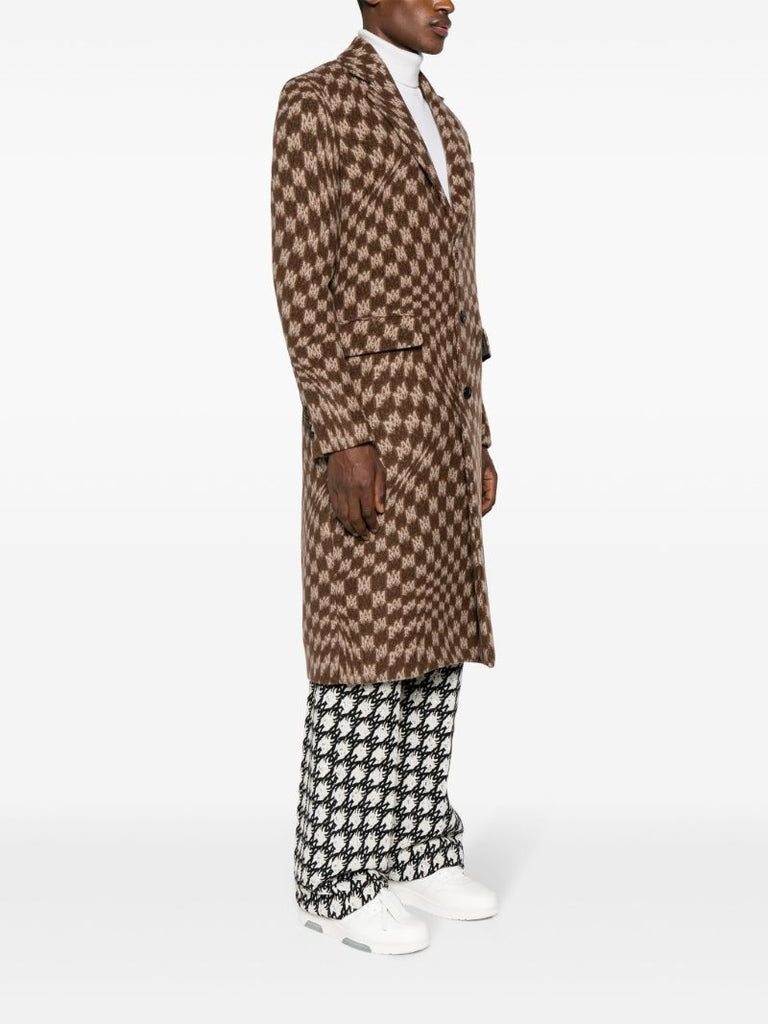 Brown Wavy Ma-jacquard Coat