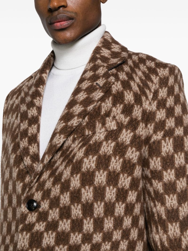 Brown Wavy Ma-jacquard Coat
