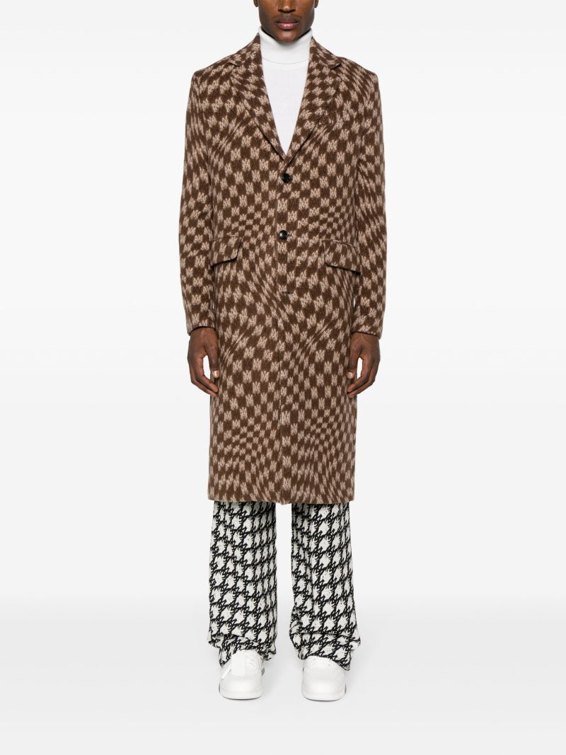 Brown Wavy Ma-jacquard Coat