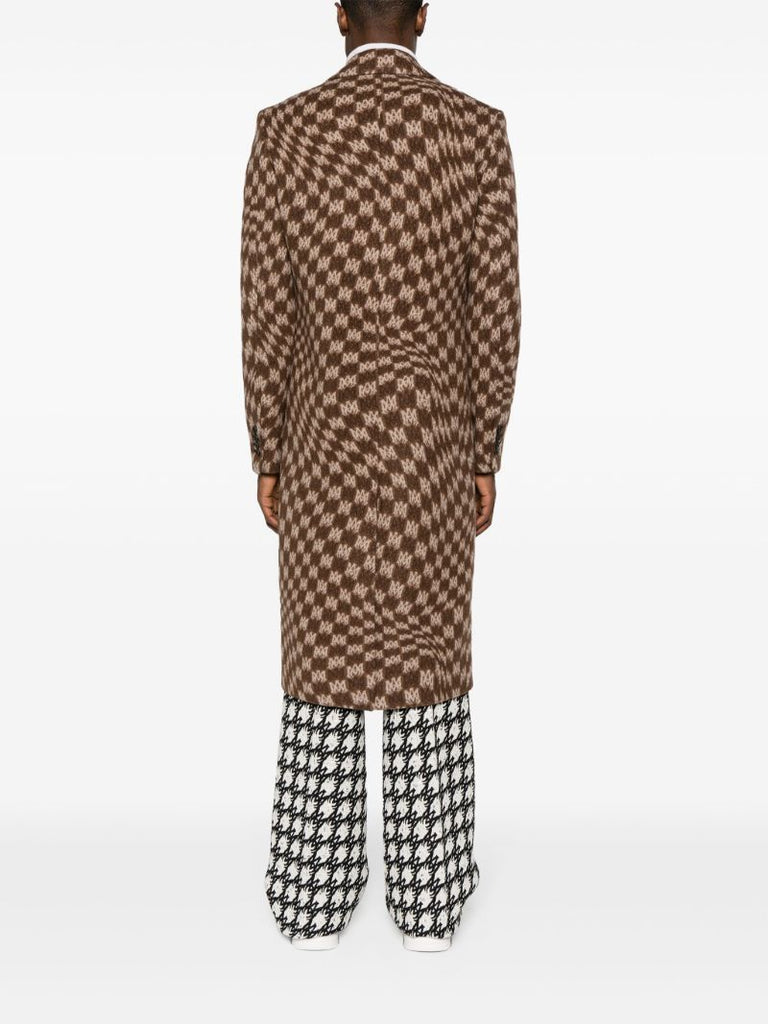 Brown Wavy Ma-jacquard Coat