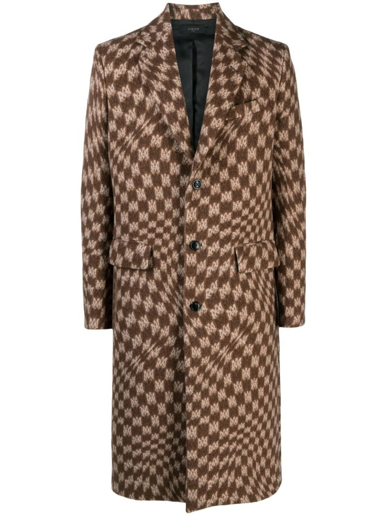 Brown Wavy Ma-jacquard Coat