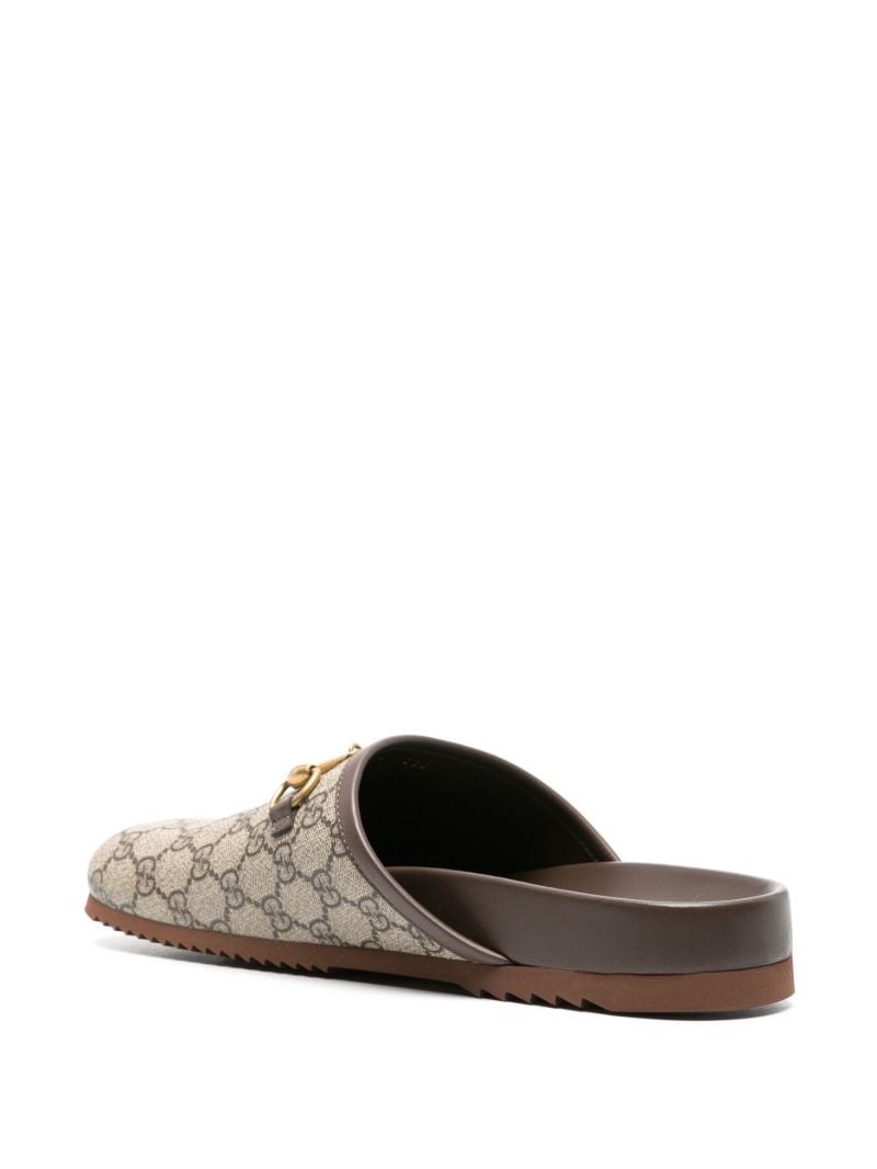 Brown Gg Horsebit Detail Slippers