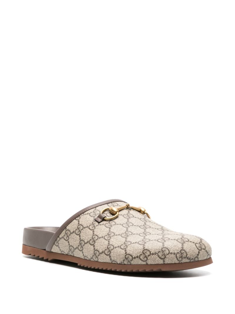 Brown Gg Horsebit Detail Slippers