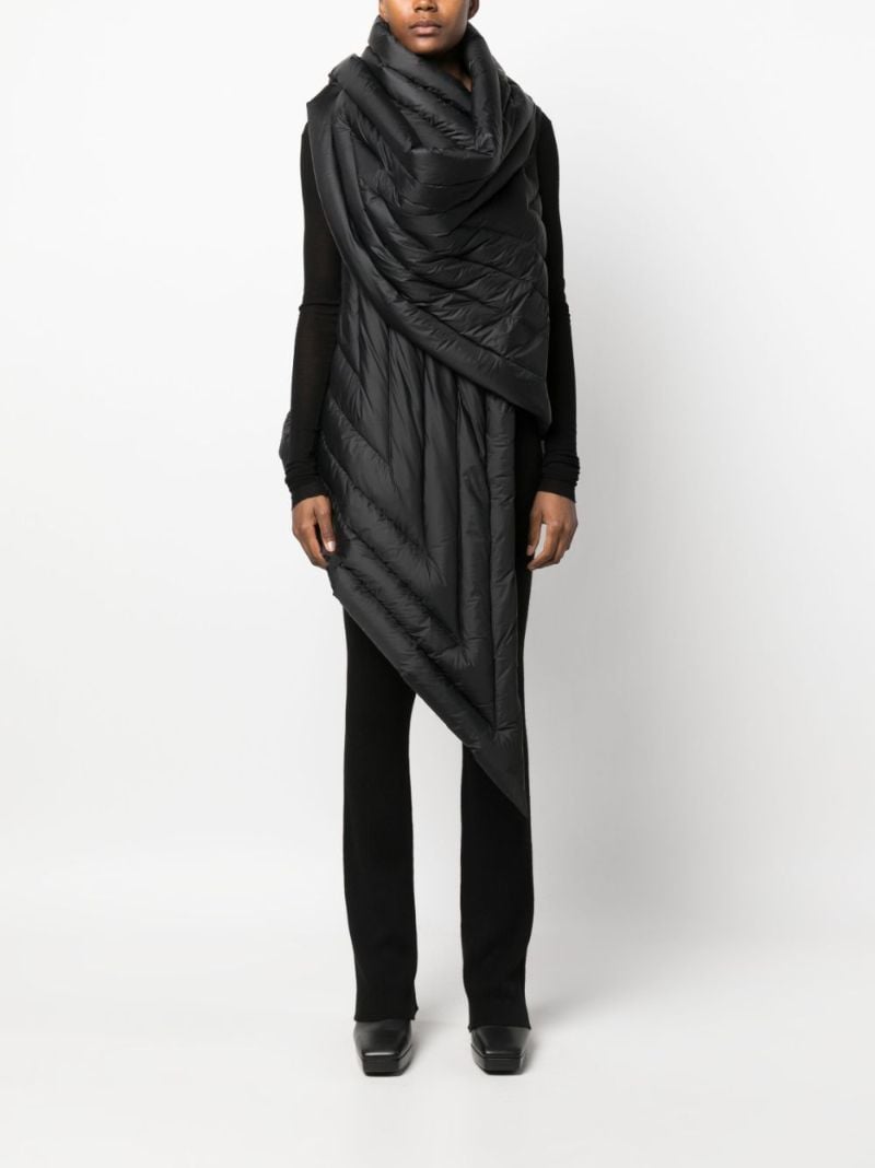 Black Gleam Asymmetric Down Gilet