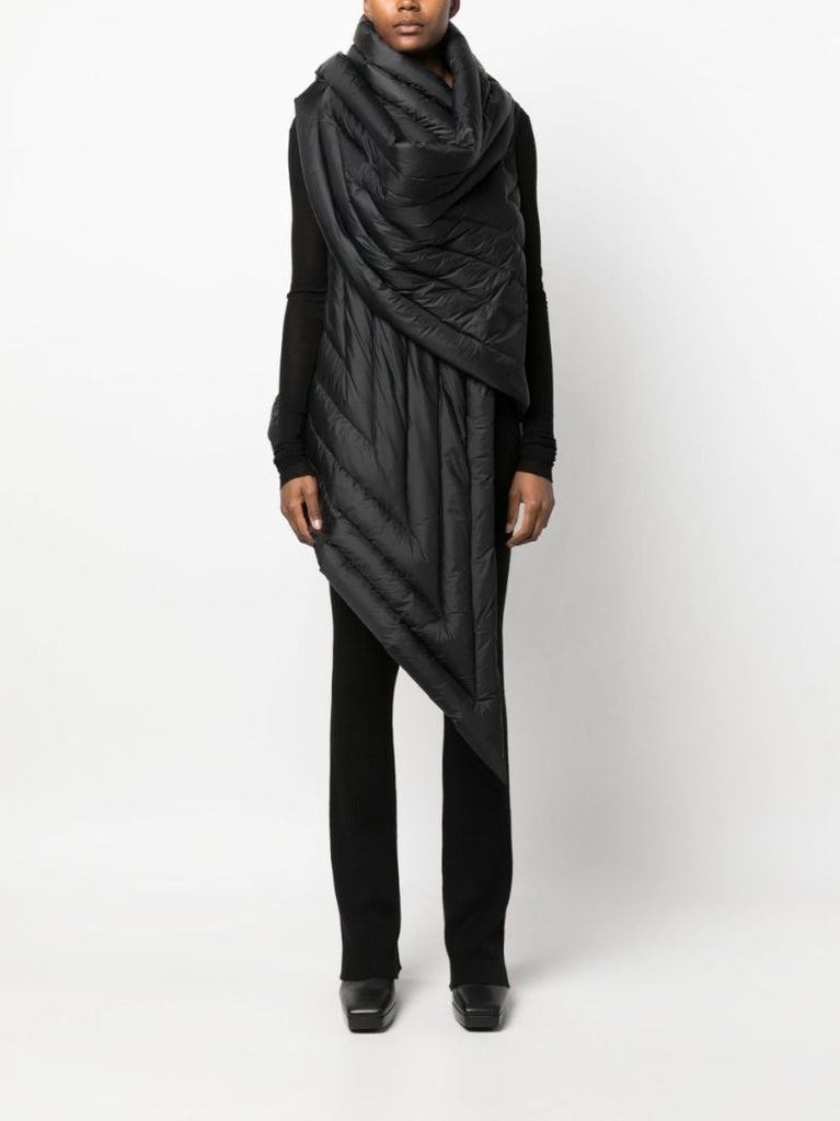 Black Gleam Asymmetric Down Gilet