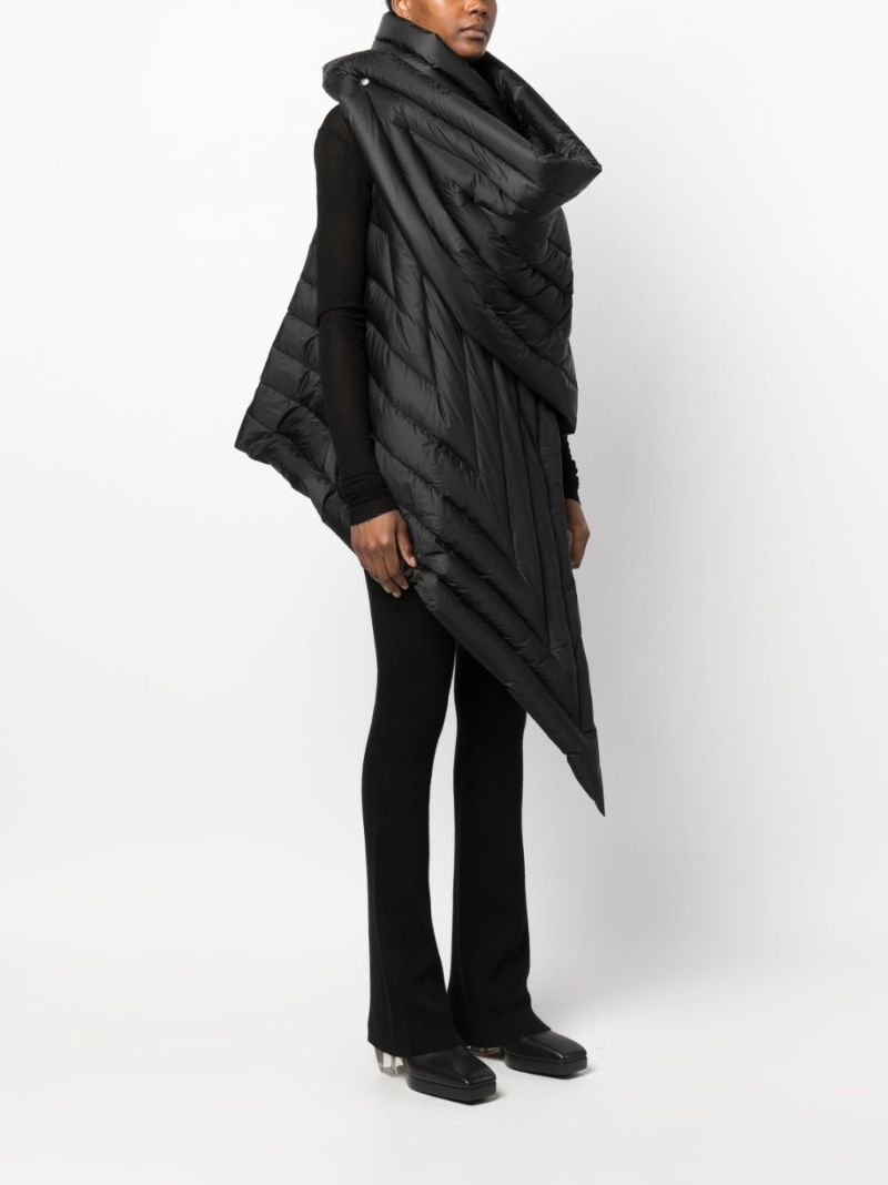 Black Gleam Asymmetric Down Gilet