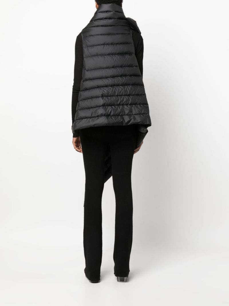 Black Gleam Asymmetric Down Gilet