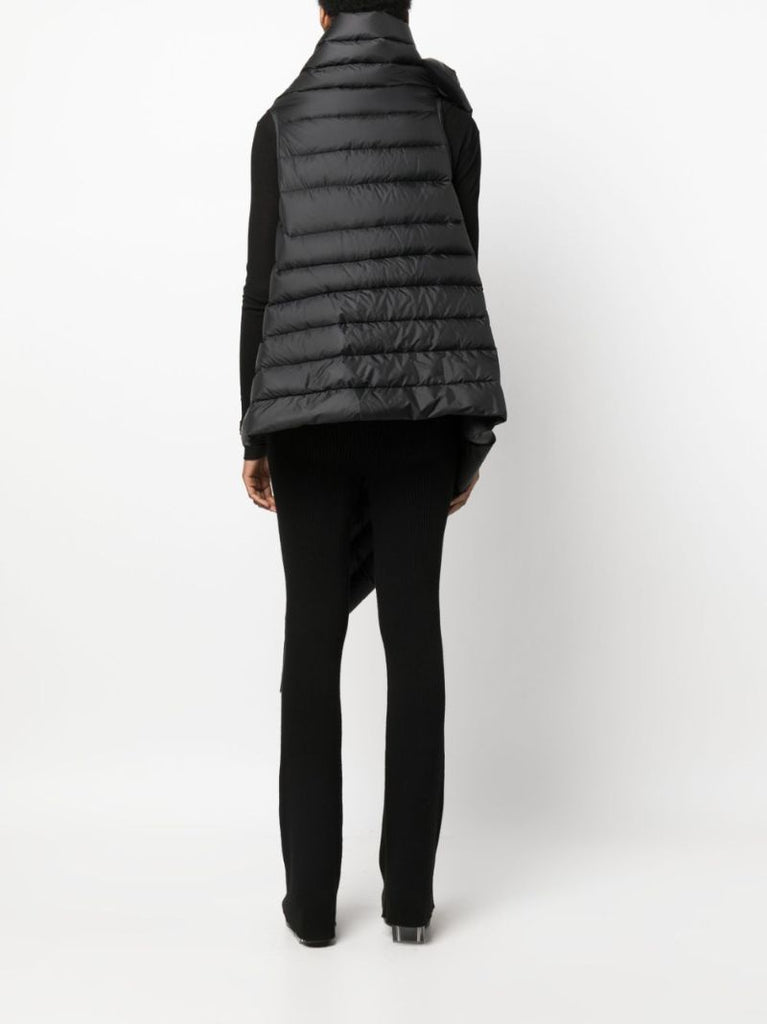 Black Gleam Asymmetric Down Gilet