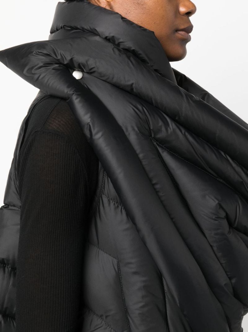 Black Gleam Asymmetric Down Gilet
