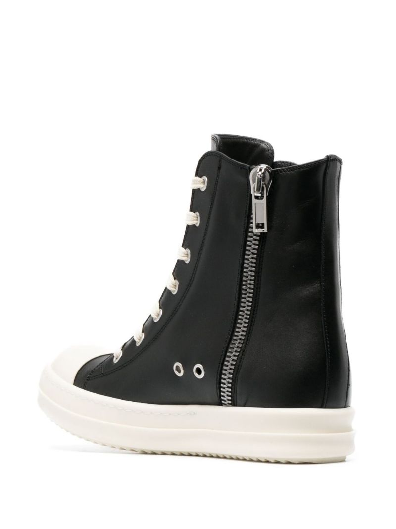 Black High-top Leather Sneakers