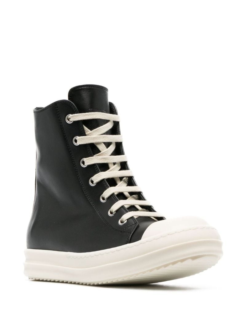 Black High-top Leather Sneakers